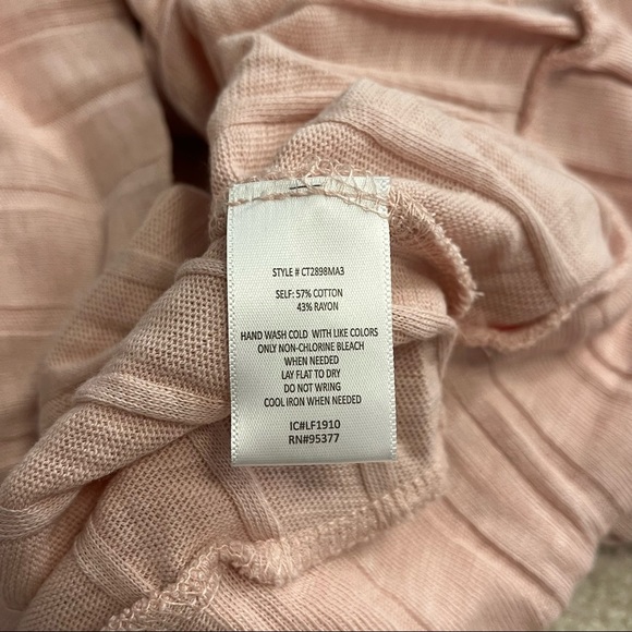 Sanctuary Pink Faux Wrap Knit Sweater Womens Large L Pink Blush Cotton Rayon - Picture 4 of 7